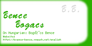 bence bogacs business card